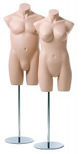 Male & Female XXL Basic Bodies 3/4 Torsos