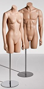 Male & Female 3/4 Torsos With Arms