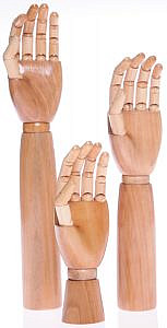 Wooden Articulating Hands - 3 Size Options